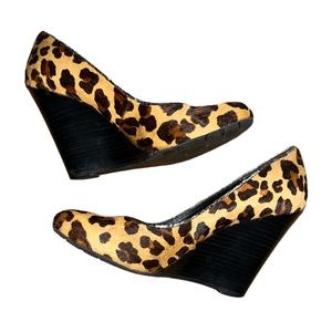 BCBG GENERATION 7 37 Y2K cow fur hide leopard leather